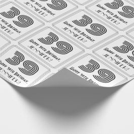 39-årsdag: Art Deco Inspirerad stil "39" + Namn Presentpapper