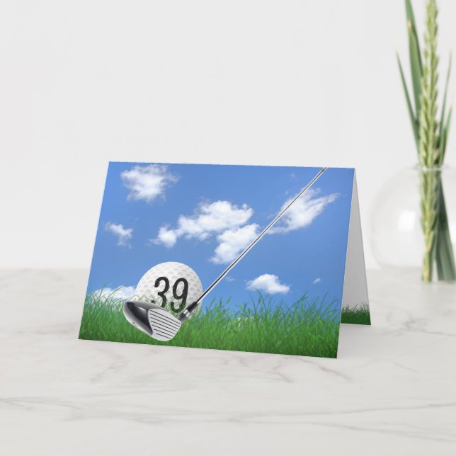 39-årsdag Golfboll och Putter Kort (Framsida)