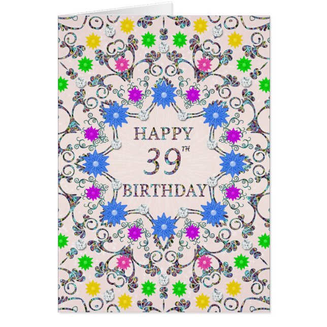 39:e Abstrakten Flowers  Hälsningskort (Framsidan)