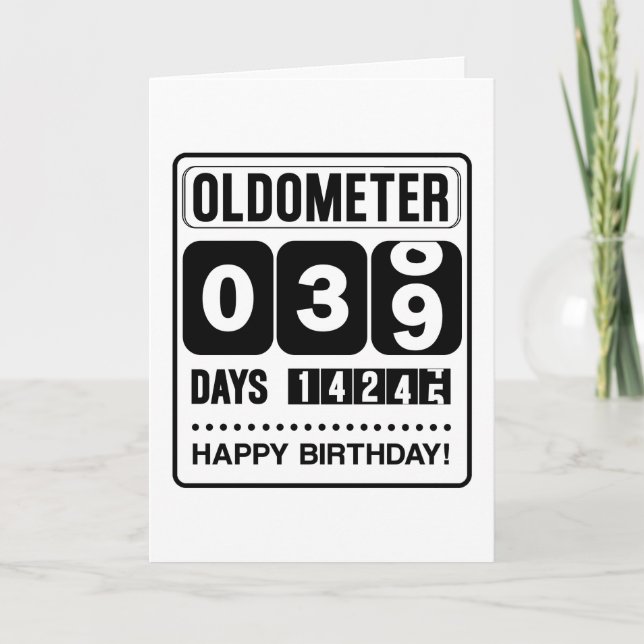 39:e födelsedag: Oldometer Card Tack Kort (Framsida)