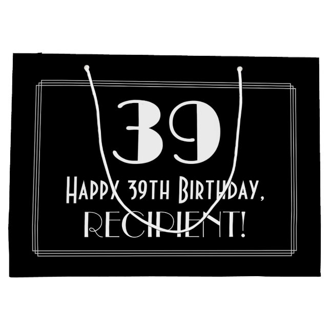 39:e födelsedagen: Art Deco Inspired Stil "39", Na (Baksidan)