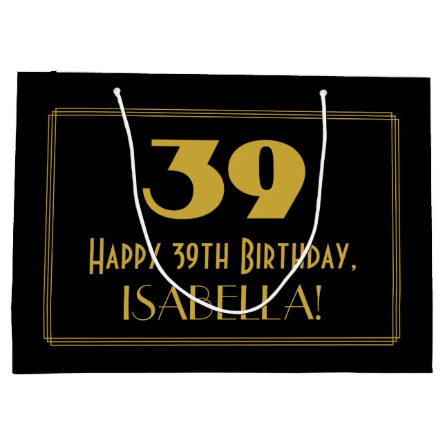 39:e födelsedagen - Art Deco Inspired Titta "39" o (Baksidan)