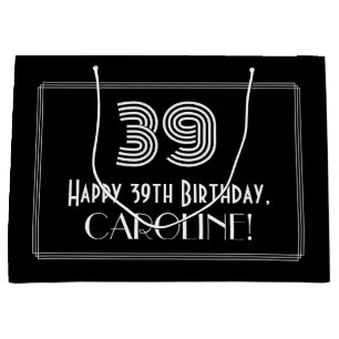 39:e födelsedagen - Art Deco Inspired Titta "39" o