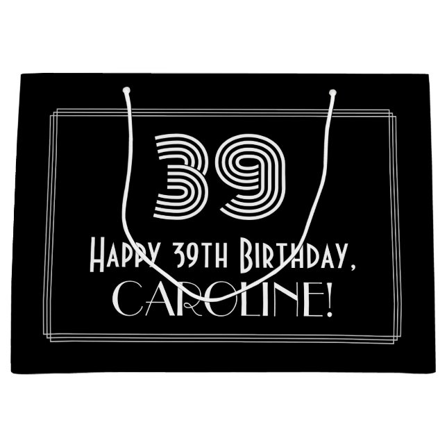 39:e födelsedagen - Art Deco Inspired Titta "39" o (Framsidan)