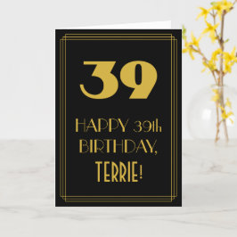 39:e födelsedagen - Art Deco Inspired Titta "39" o Kort