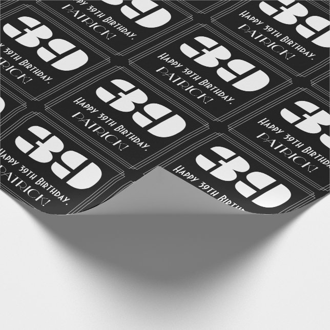 39:e födelsedagen: Art Deco Inspired Titta "39" oc Presentpapper (Hörn)