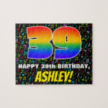 39:e födelsedagen - Roligt, färgstarka musiksymbol