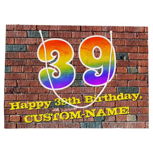 39:e födelsedagen: Roligt, Graffiti-Inspired Rainb (Baksidan)