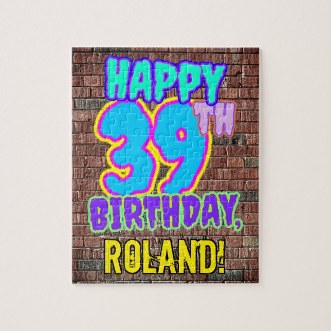 39:e födelsedagen ~ Roligt, Urban Graffiti Inspire Pussel (Vertikal)