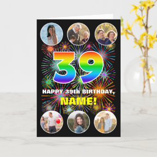 39:e födelsedagen: Roligtens regnbågsnr, eget namn Kort