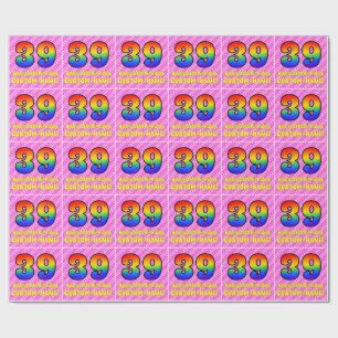 39:e födelsedagen: Rosa Rand & Hearts, regnbåge nr Presentpapper