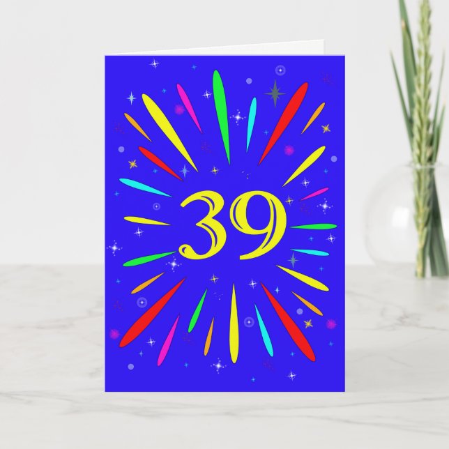 39:e födelsedagsexplosionskort kort (Framsida)