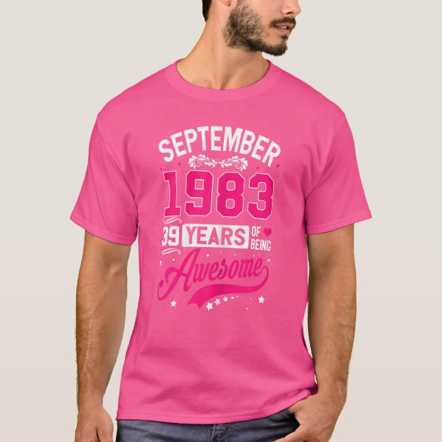 39 Födelsedag 39 år 1983 T Shirt (Framsida)