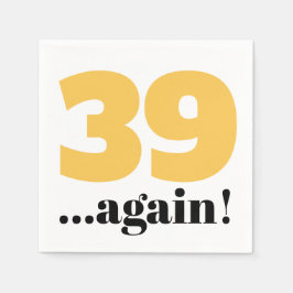 39 gult guld fyller år igen pappersservett