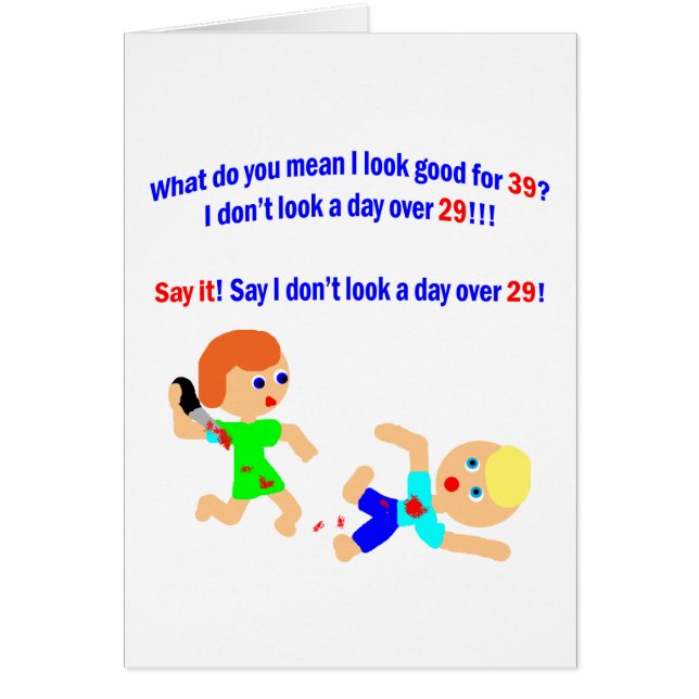 39 inte en dag över 29 hälsningskort (Framsidan)