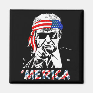 'merica Trump Glad 4:e Juli Trump Amerikan Magnet