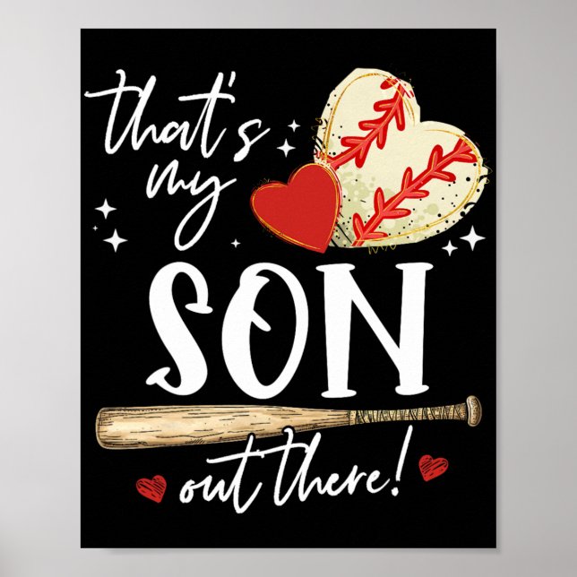 #39;s Min son där ute Baseball Mamma Mor D. Poster (Framsidan)