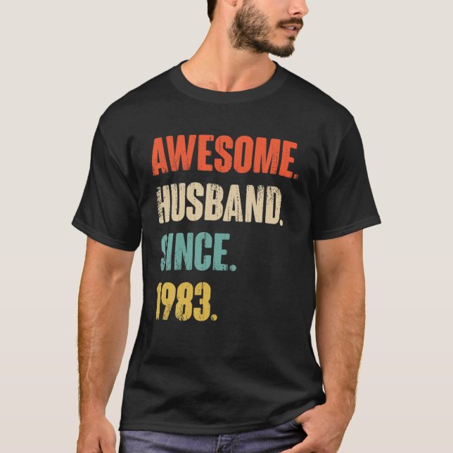 39 Wedding Aniversary Gift Him - Awesome Husband S T Shirt (Framsida)