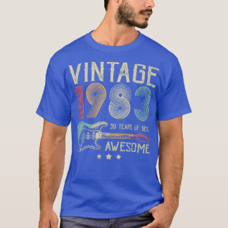 39th Birthday Womens Mens Vintage Awesome 1983 Gui T Shirt