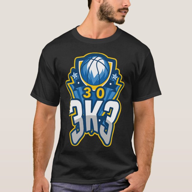 3 000 3-punkters basketspelare 3 000 tre pekare t shirt (Framsida)