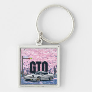 3 000 GT GTO FYRKANTIG SILVERFÄRGAD NYCKELRING