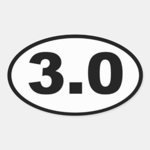 3.0 Minus oval-försegling Ovalt Klistermärke
