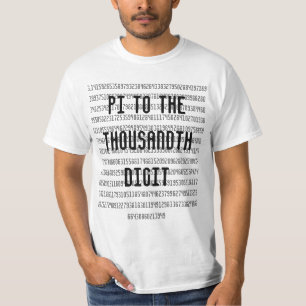 3,141592653…, Pi-T-tröja Tee