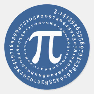 3.14 Antal Spiral Blue Pi Day Runt Klistermärke