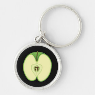 3.14 Apple Paj Pi Pun Funny Math Joke Rund Silverfärgad Nyckelring