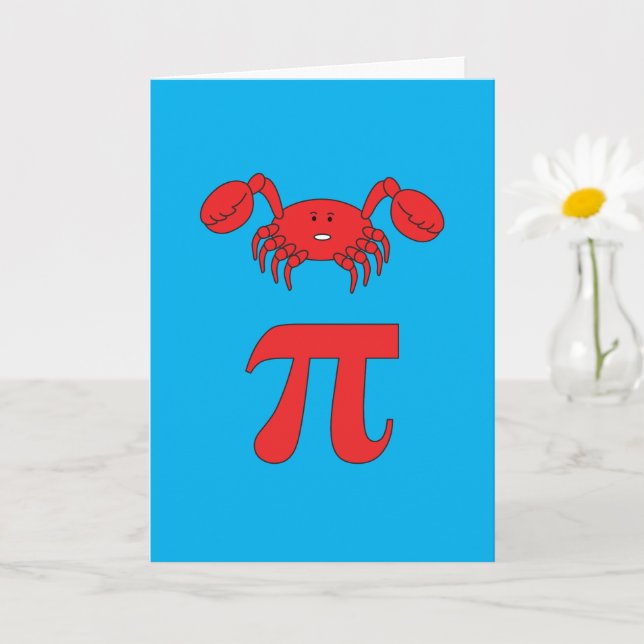 3.14 Crab Paj Pi Pun Funny Math Joke Kort (Liten växt)