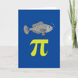 3.14 Fiske Paj Pi Pun Funny Math Joke Kort