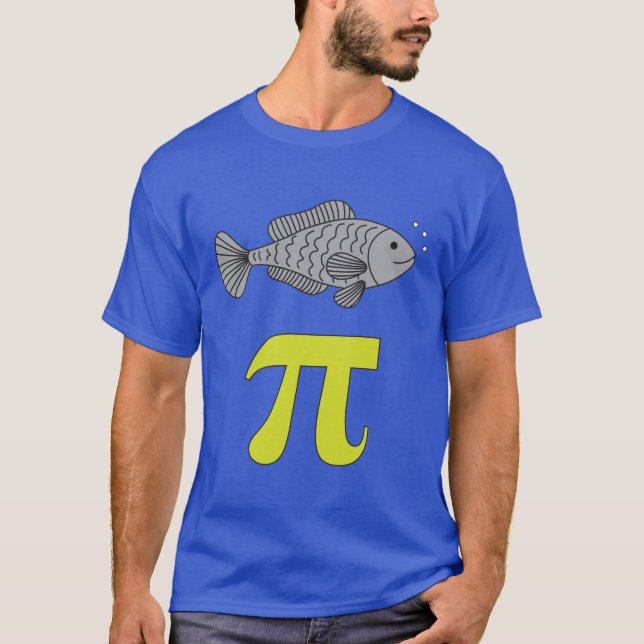3.14 Fiske Paj Pi Pun Funny Math Joke T Shirt (Framsida)