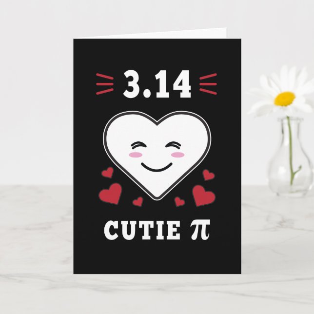 3.14 Heart Cutie Pi Funny Math Joke Kort (Liten växt)