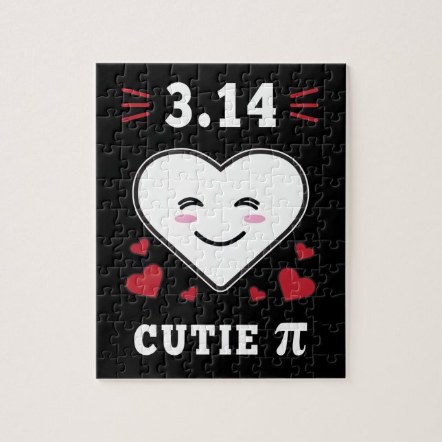 3.14 Hjärtan Cutie Pi Roligt Matematik Skämt Pussel (Vertikal)