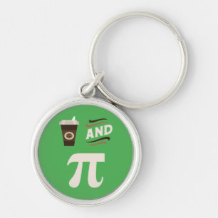3.14 Kaffe och Paj Pi Pun Funny Math Joke Rund Silverfärgad Nyckelring