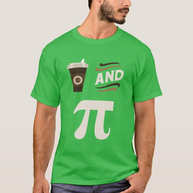 3.14 Kaffe och Paj Pi Pun Funny Math Joke T Shirt (Framsida)