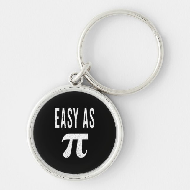 3.14 Lättstressad som Paj Pi Pun Funny Math Joke Rund Silverfärgad Nyckelring (Framsidan)