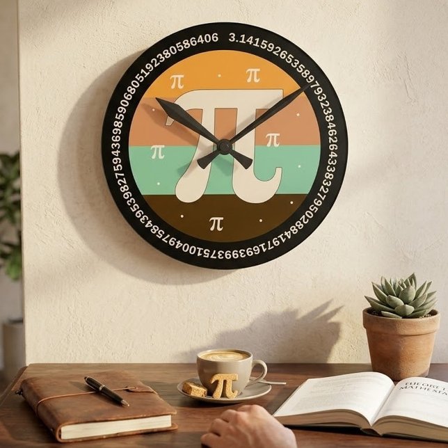 3.14 National Pi-dagen Design  - Pi-dagen Presenti Rund Klocka (Skapare uppladdad)