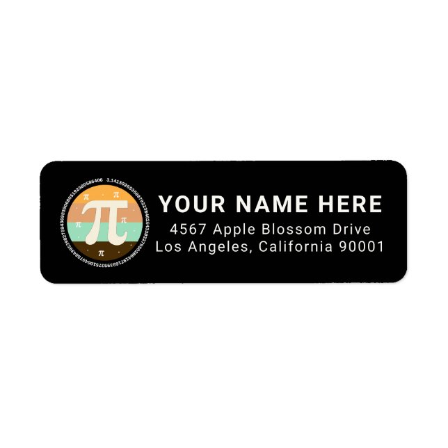 3.14 National Pi Day Design  - Pi Day Gift Returadress Etikett (Framsidan)