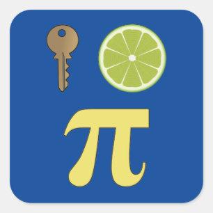 3.14 Nyckel Lime Paj Pi Pun Funny Math Joke Fyrkantigt Klistermärke