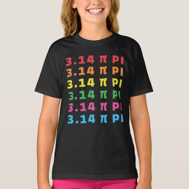 3.14 PI-dagar - upprepad text T-Shirt (Framsida)