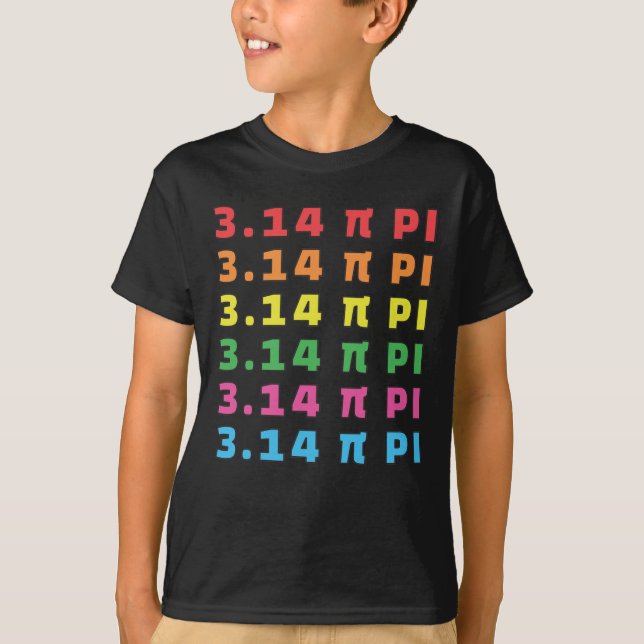 3.14 PI-dagar - upprepad text T-Shirt (Framsida)