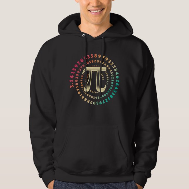 3.14 Pi- dagars siffra Symbol math Irrationellt nu Hoodie (Framsida)
