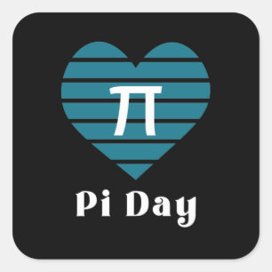 3.14 Pi-dagen för hjärtan Lycklig Fyrkantigt Klistermärke
