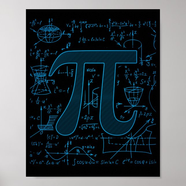 3.14 Pi Day Math Physics Irrational Number Circumf Poster (Framsidan)