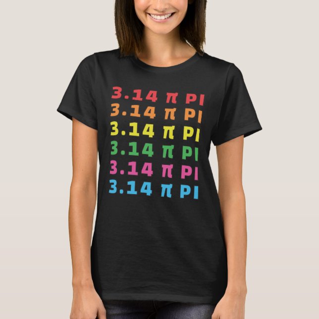 3.14 Pi Day Upprepad text t-shirt (Framsida)