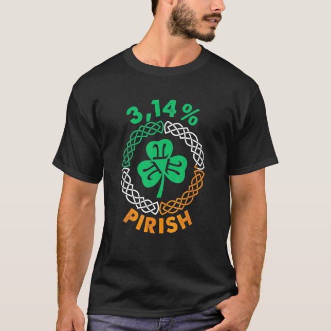 3.14 % Pirish Funny St Patricks Day Math Pi Day T Shirt (Framsida)
