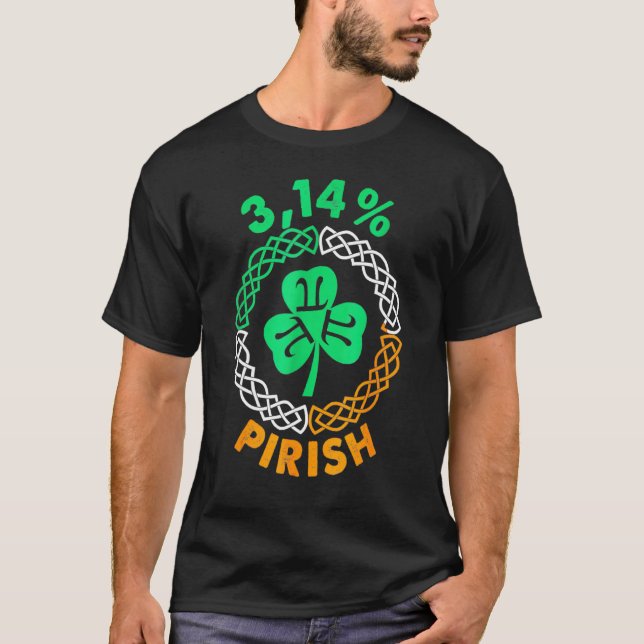 3.14 Pirish Funny St patricks day Math Pi Day T Shirt (Framsida)