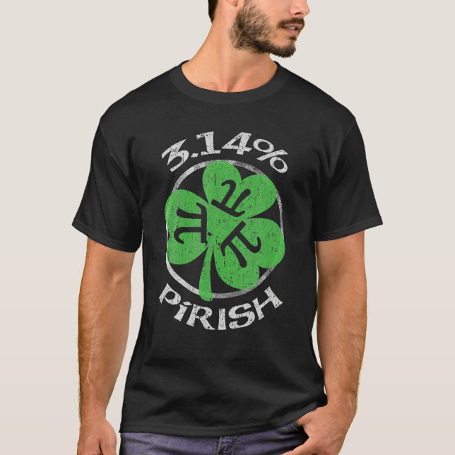3,14% Pirish Funny St. Patricks Math Geek Pi Day T Shirt (Framsida)