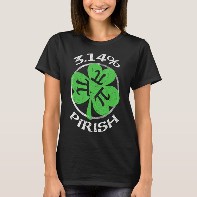 3 14 PIrish Funny St Patricks Math Geek Pi Day T Shirt (Framsida)